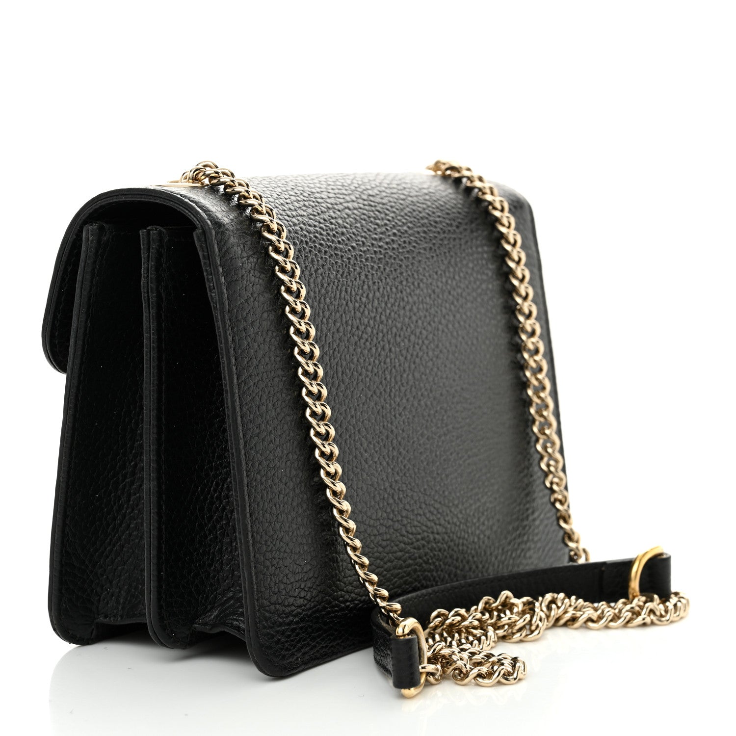 Gucci Dollar Calfskin Small Interlocking G Shoulder Bag Black 3 of 13