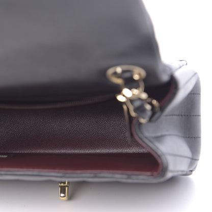 Chanel Lambskin Chevron Quilted Mini Square Flap Black 5 of 11