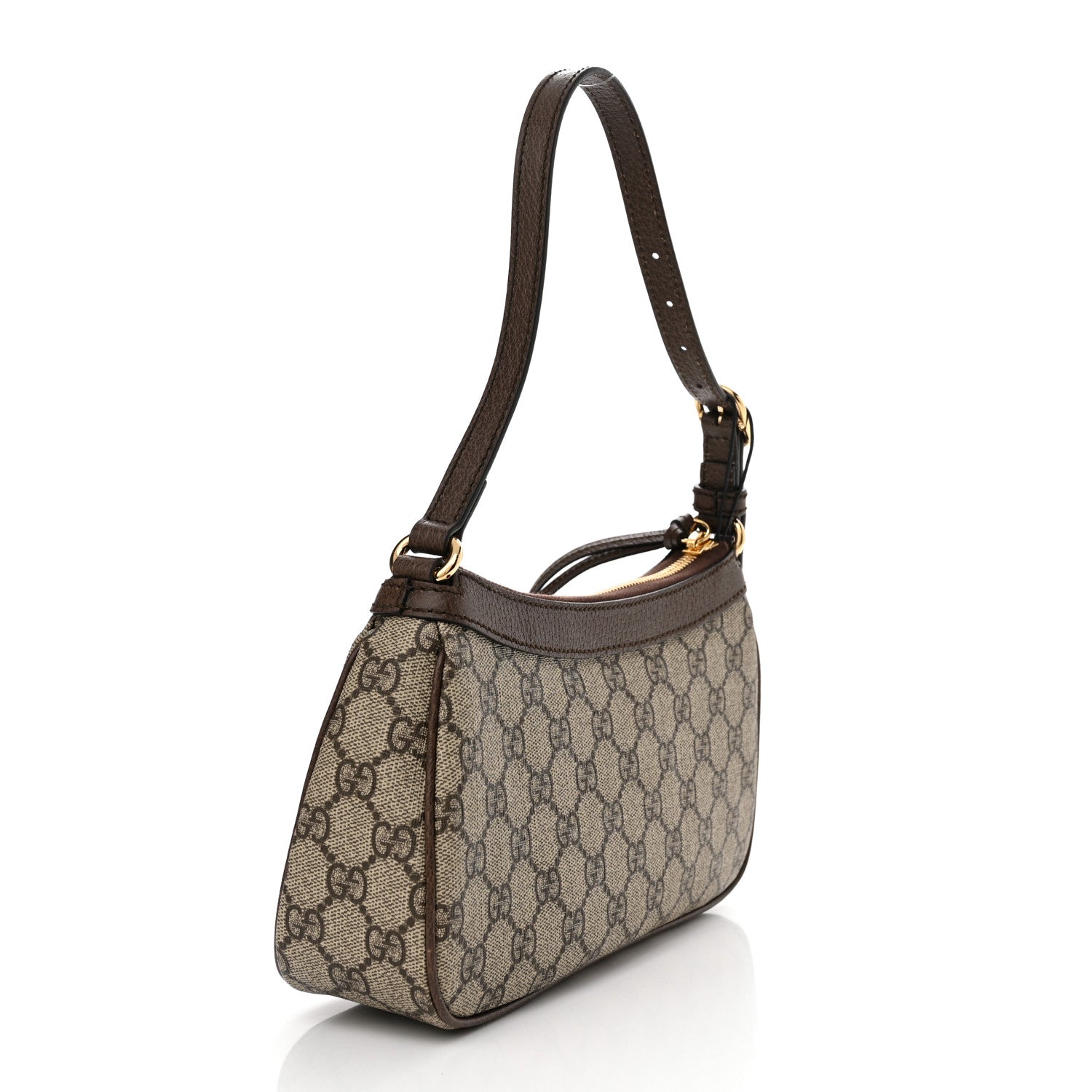 Gucci GG Supreme Monogram Textured Dollar Calfskin Small Ophidia Hobo Beige Ebony New Acero 3 of 10