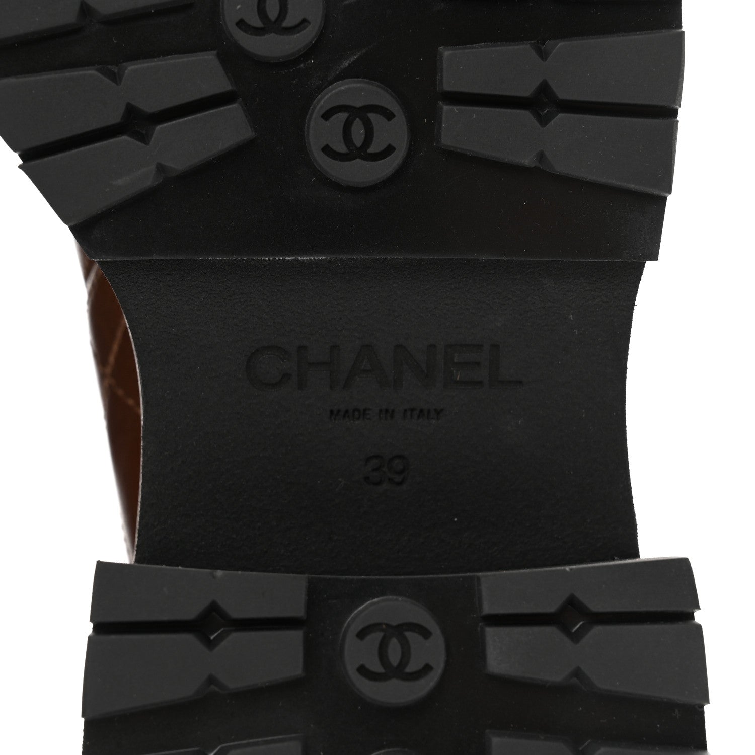 Chanel Calfskin Patent Cap Toe Quilted Short Boots 39 Brown Black 6 of 10