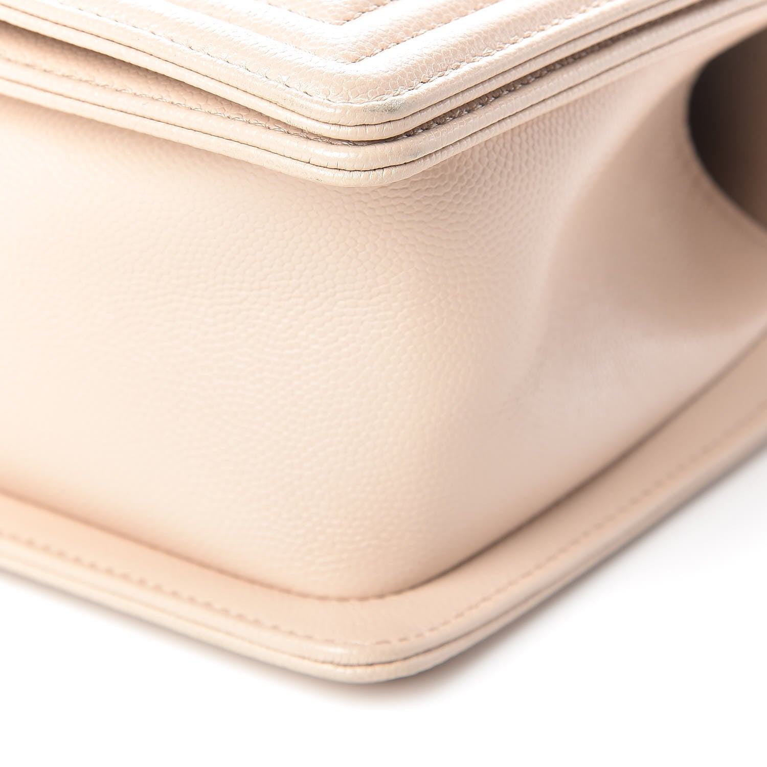 Chanel Caviar Chevron Quilted Medium Boy Flap Light Beige 10 of 10