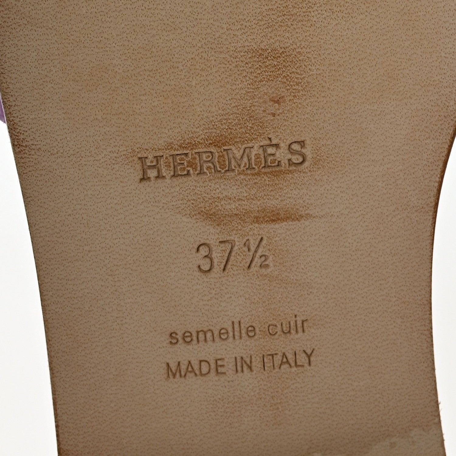 Hermes Suede Goatskin Oran Sandals 37.5 Violet Parme 8 of 8