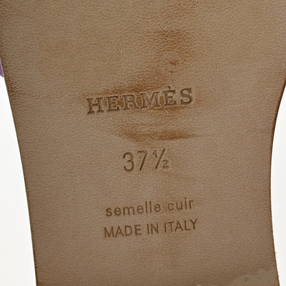Hermes Suede Goatskin Oran Sandals 37.5 Violet Parme 8 of 8
