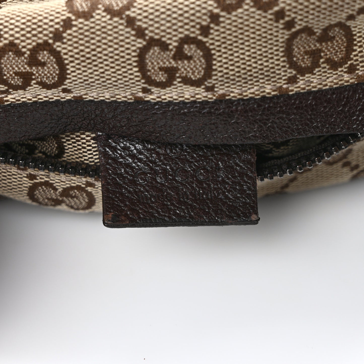 GG Monogram Web Double Pocket Belt Bag Dark Brown