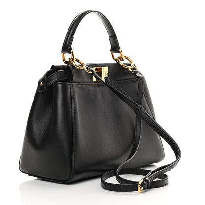 Fendi Nappa Mini Peekaboo Iconic Satchel Black 3 of 12