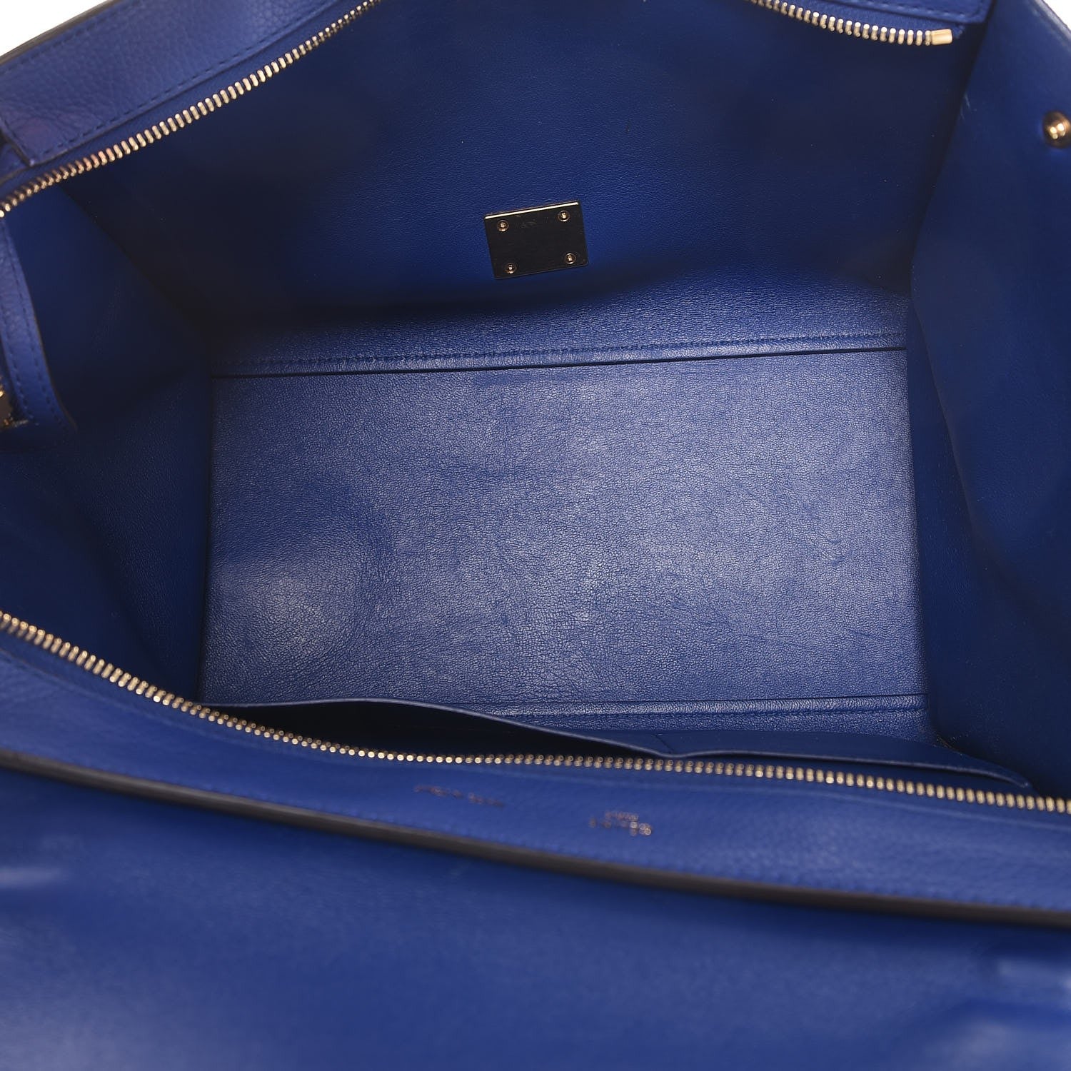 Celine Drummed Calfskin Suede Medium Trapeze Indigo 6 of 12