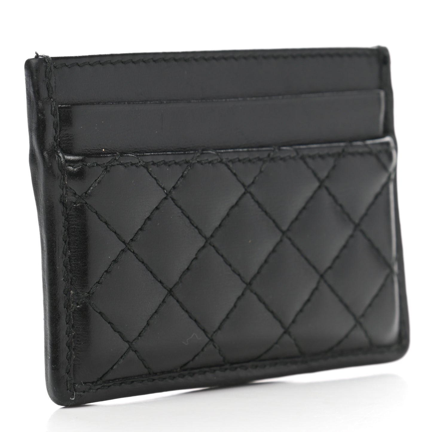 Calfskin Web Trapuntata Ophidia Card Holder Black