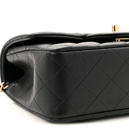 Chanel Lambskin Quilted Mini Top Handle Rectangular Flap Black 9 of 11