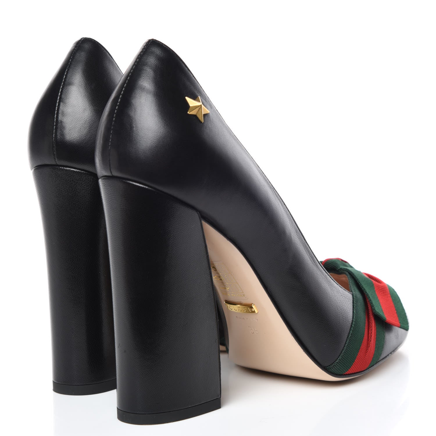 Gucci Malaga Kid Web Bow Pumps 39 Black 4 of 12