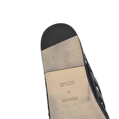 Hermes Calfskin Costanza Espadrilles 39 Black 16 of 17