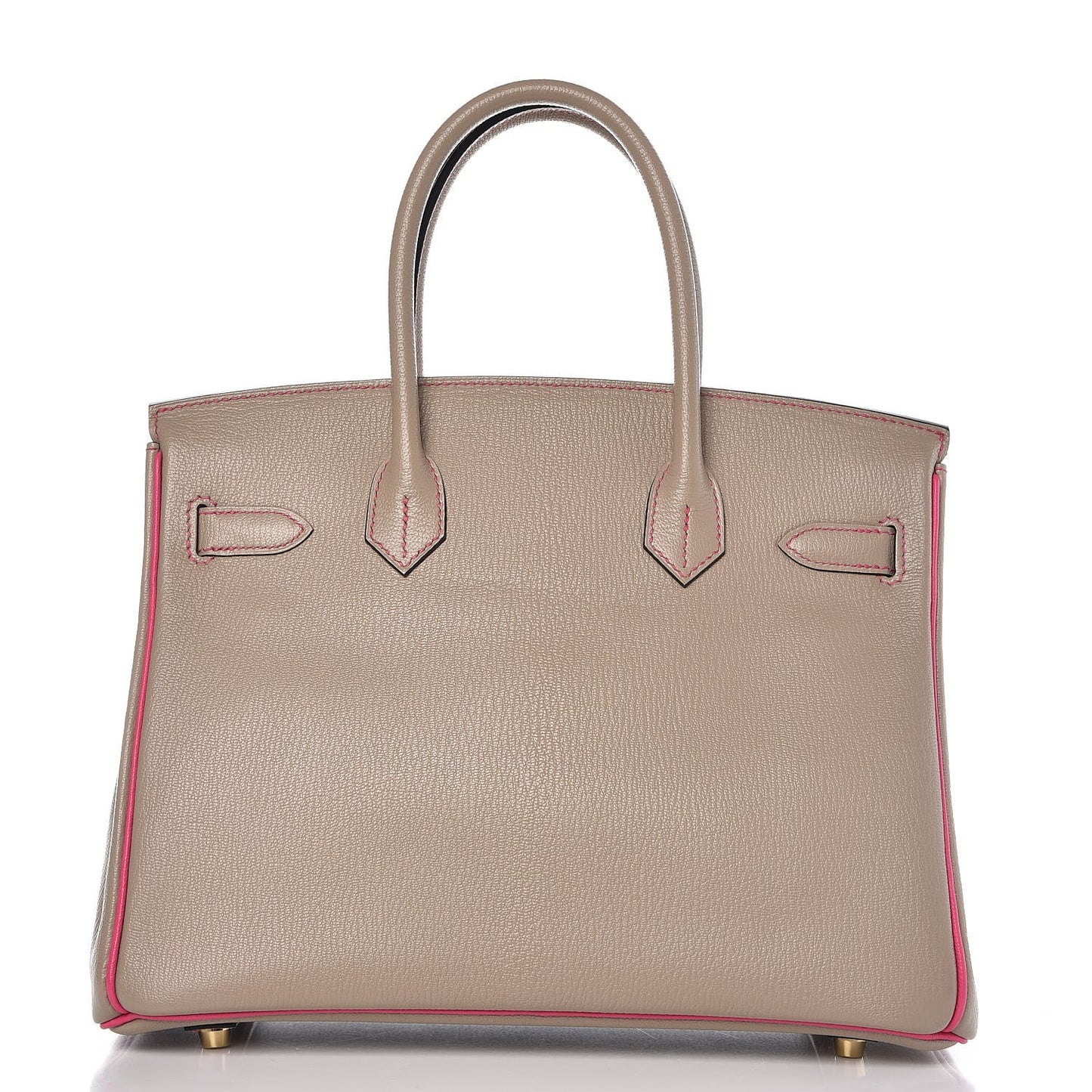 Chevre Mysore Horseshoe Birkin 30 Gris Tourterelle Rose Tyrien