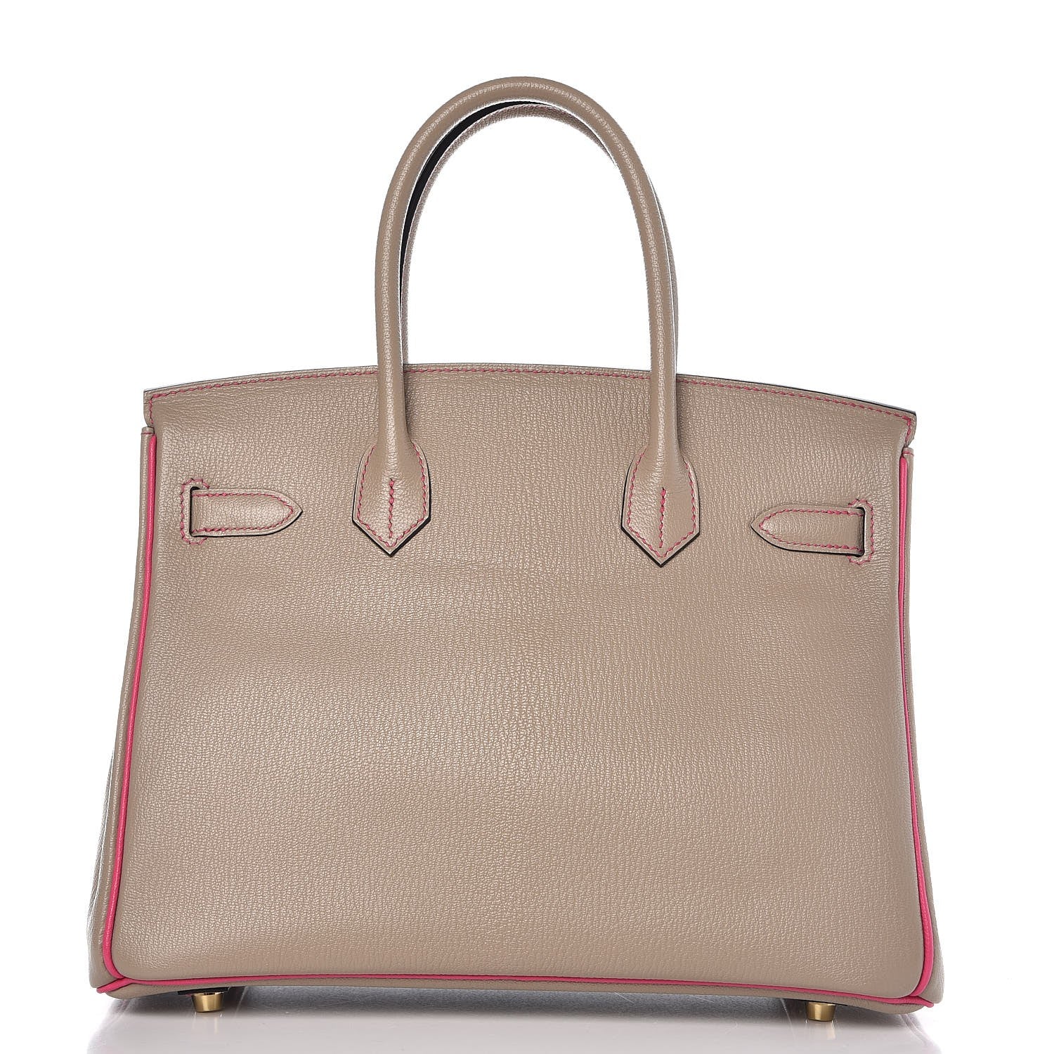 Hermes Chevre Mysore Horseshoe Birkin 30 Gris Tourterelle Rose Tyrien 4 of 32