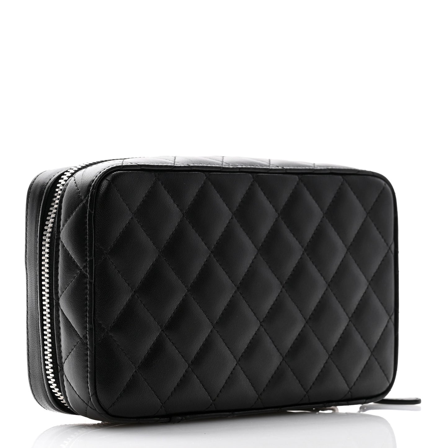 Lambskin Quilted Jewelry Case Black