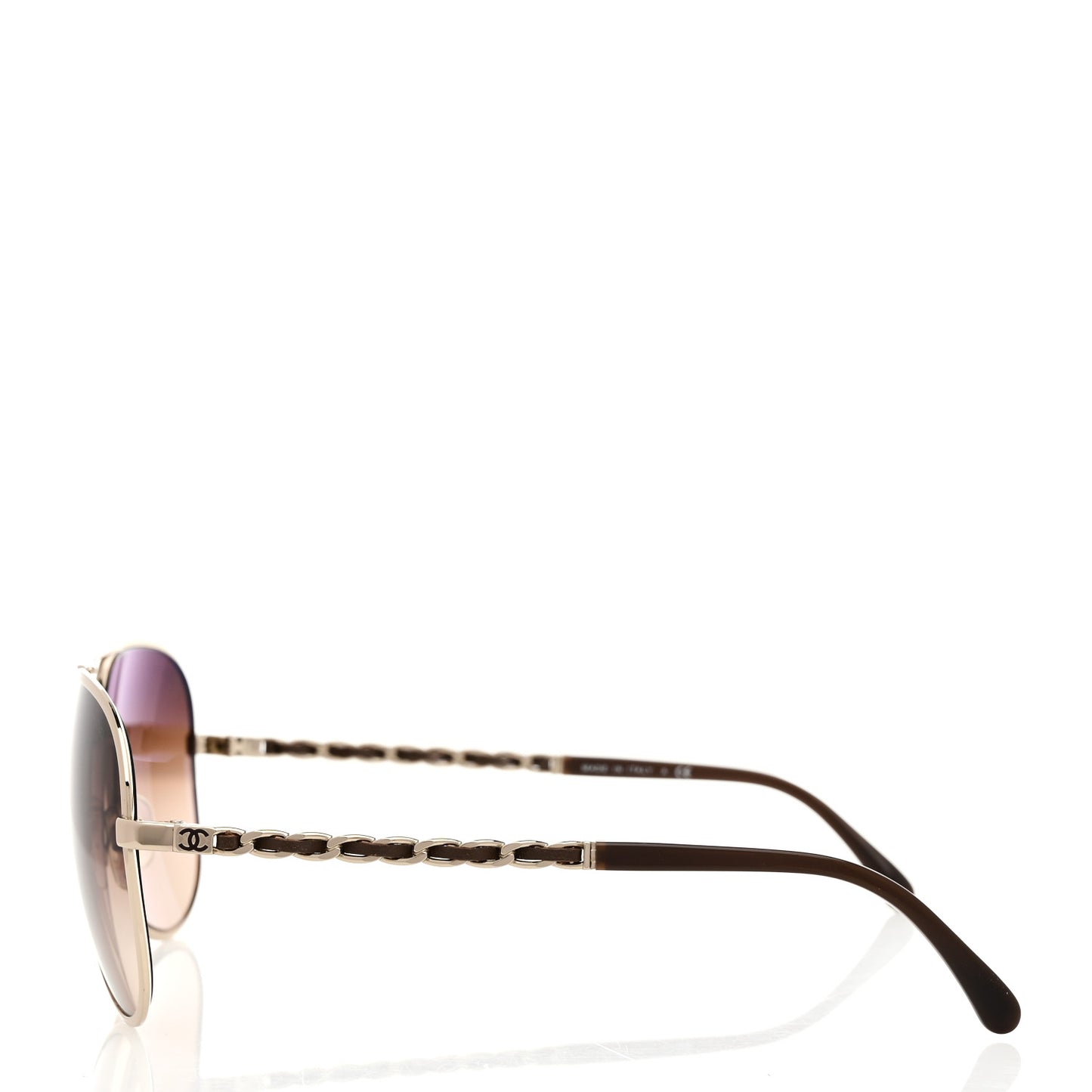 Lambskin Aviator Chain Sunglasses 4194-Q Gold