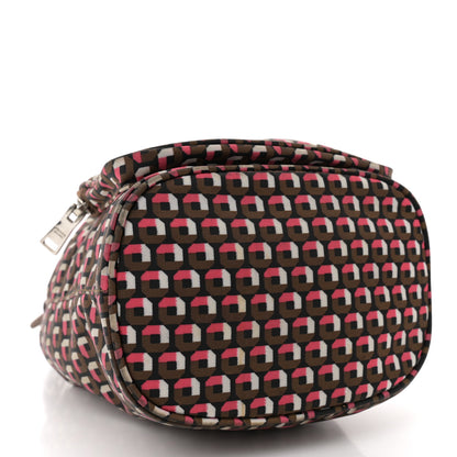 Prada Nylon Saffiano Otta Print Bucket Crossbody Bag Rosa 4 of 11