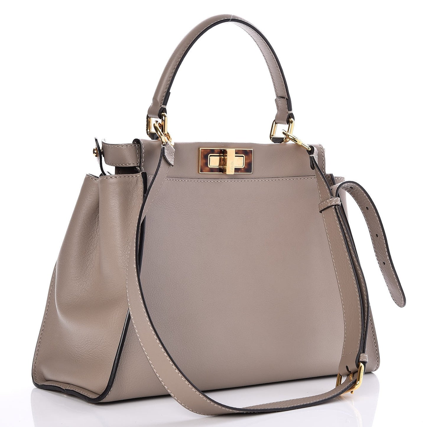 Vitello Seta Plexiglass Tortoise Medium Peekaboo Iconic Satchel Tortora
