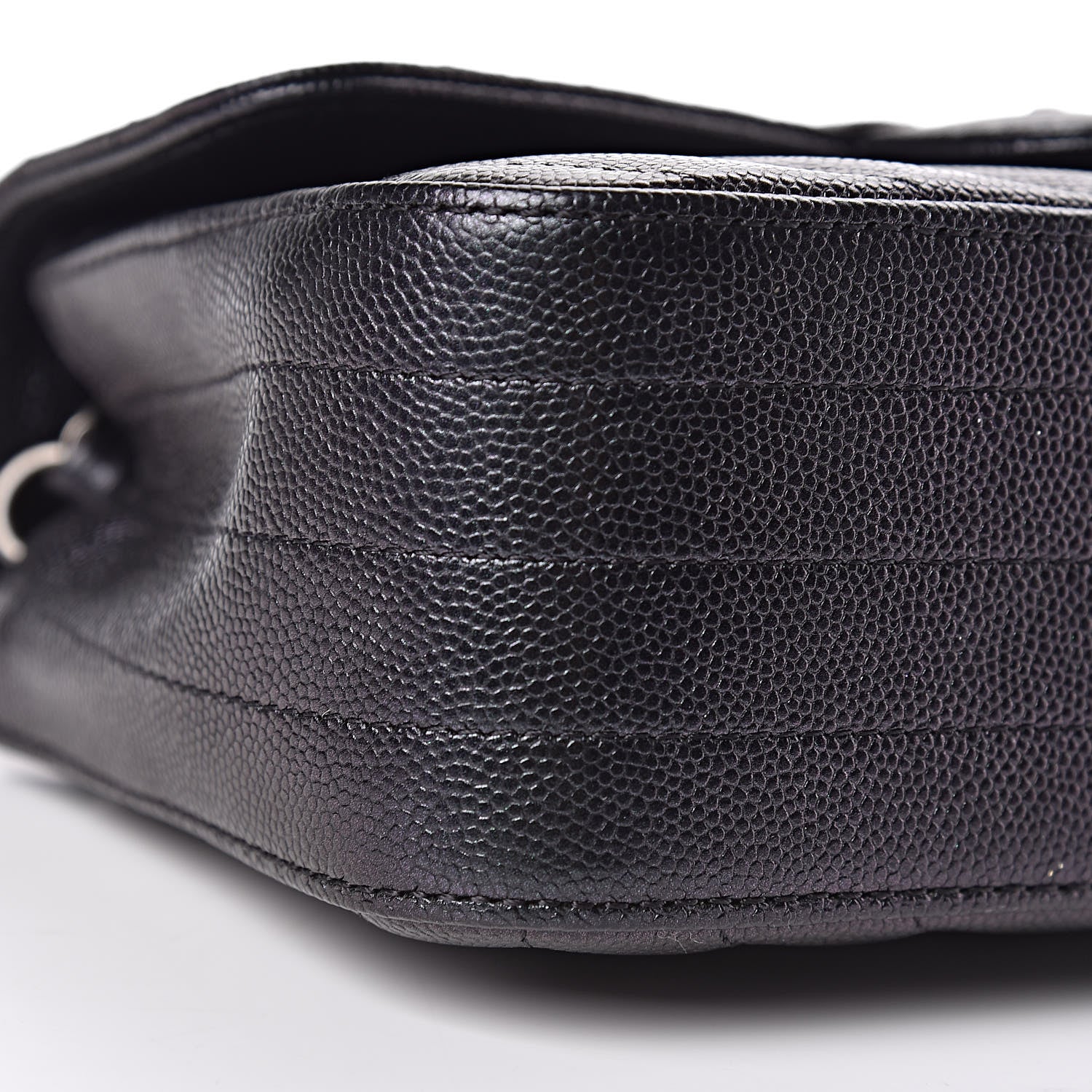 Chanel Iridescent Caviar Chevron Quilted Mini Rectangular Flap Black 8 of 10