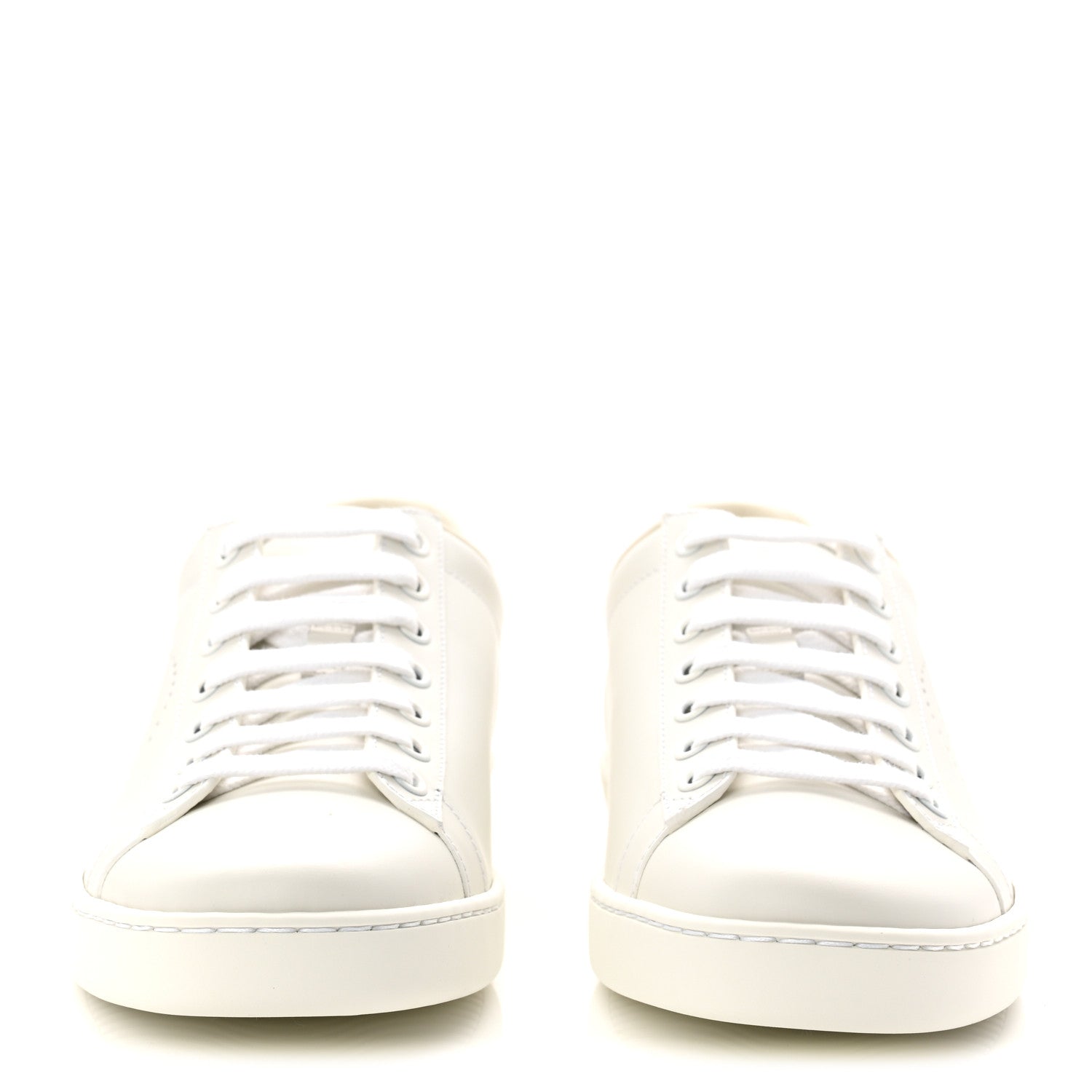 Gucci Calfskin Interlocking G Perforated Womens Ace Sneakers 37.5 White Grey Sky 2 of 10