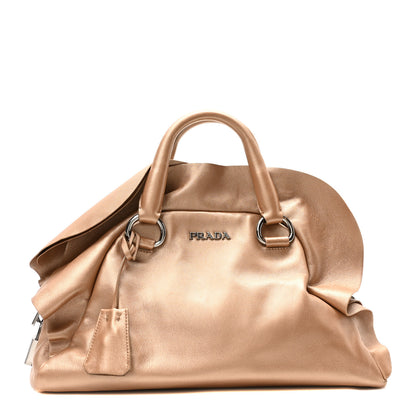 Prada Metallic Nappa Ruffle Bauletto Gold 1 of 9