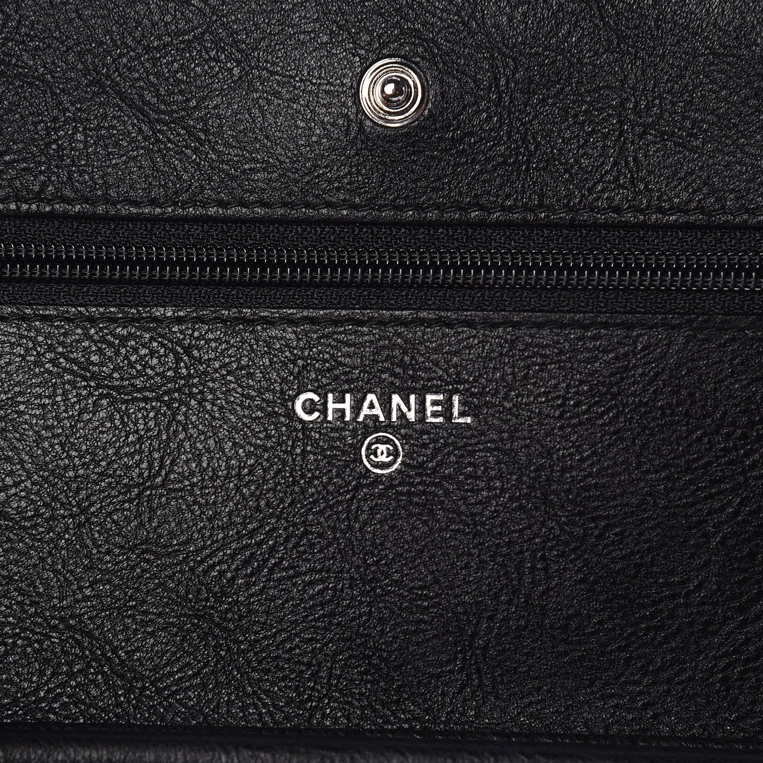 Chanel Crumpled Calfskin Quilted Wallet On Chain WOC So Black 6 of 11