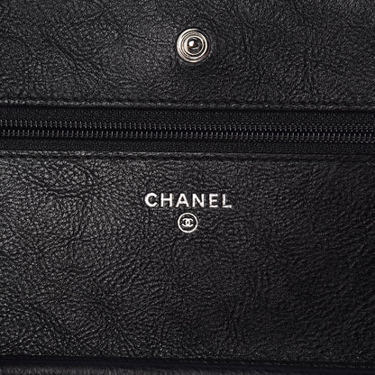 Chanel Crumpled Calfskin Quilted Wallet On Chain WOC So Black 6 of 11