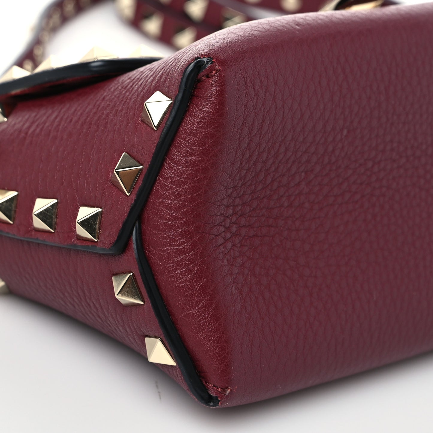Pebbled Calfskin Mini Rockstud Crossbody Bag Rubin