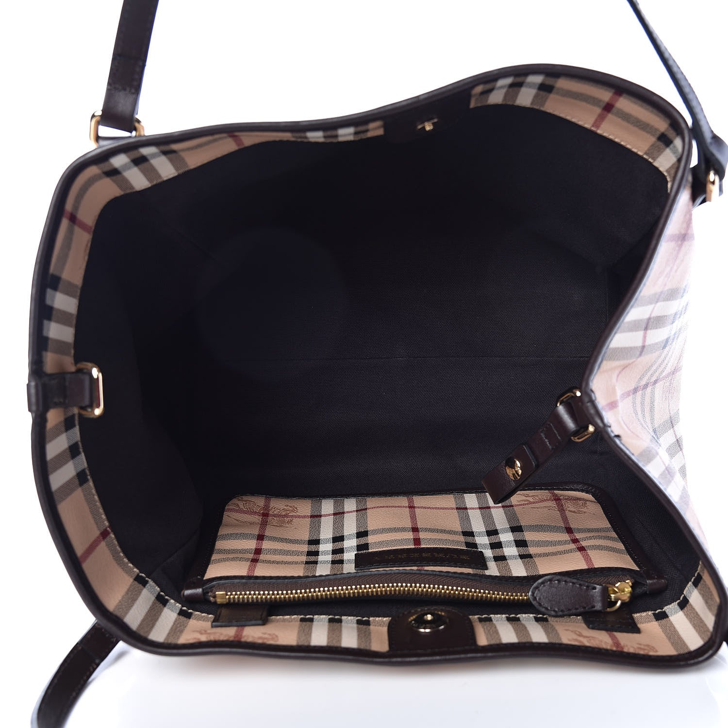 Burberry Haymarket Check Small Canterbury Tote Chocolate 7 of 9