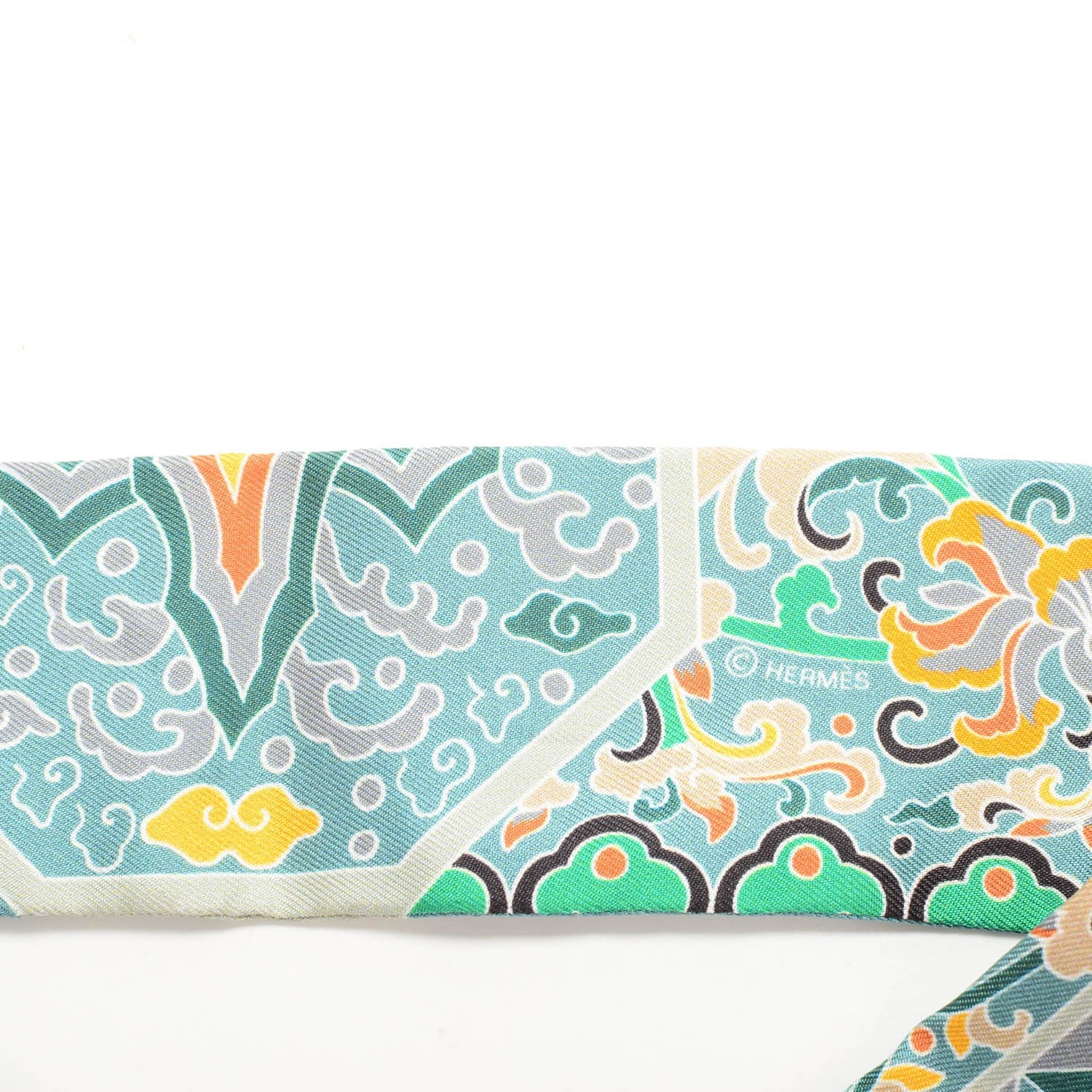 Hermes Silk Collections Imperiales Twilly Black Bouton D'or Vert 3 of 5