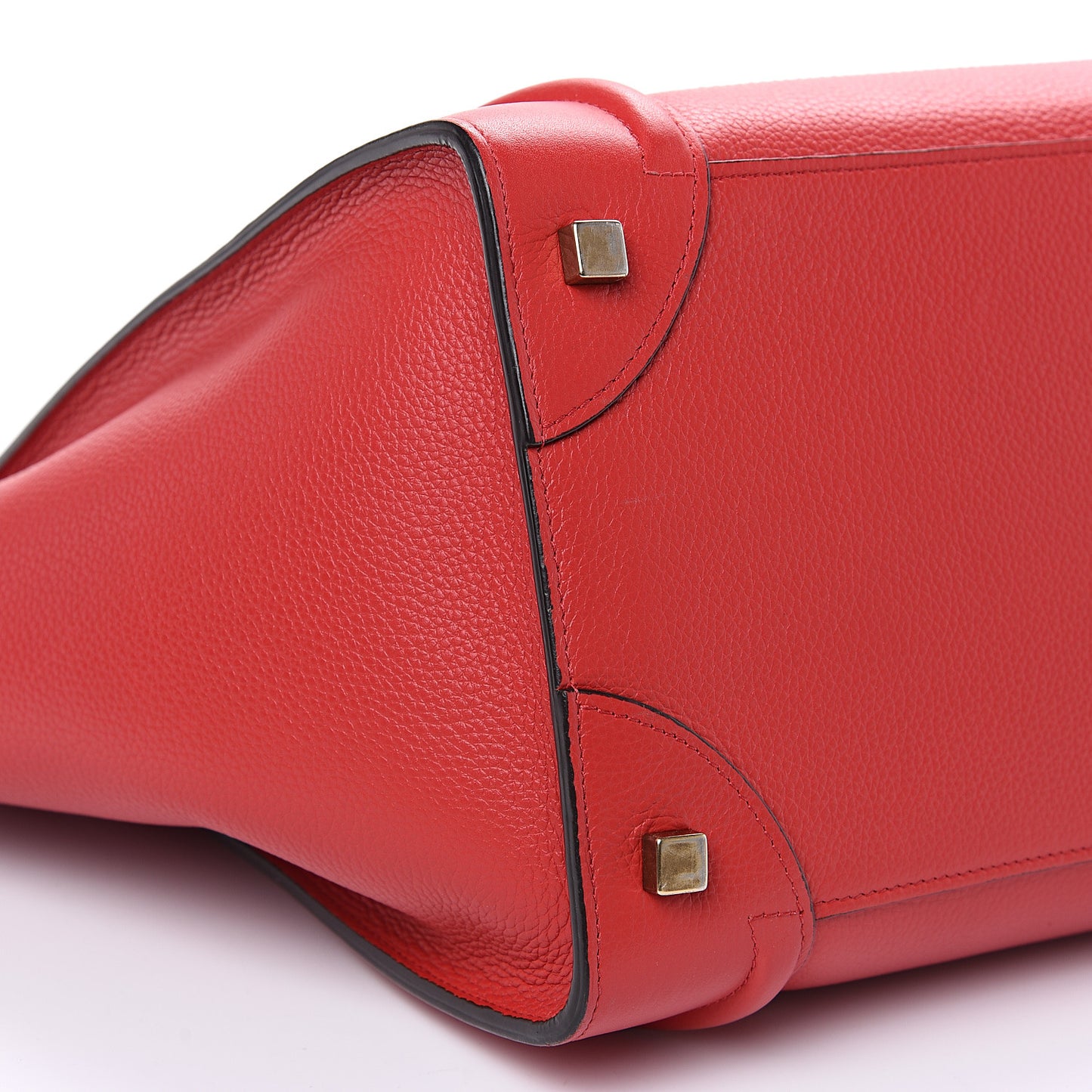 Drummed Calfskin Mini Luggage Coquelicot