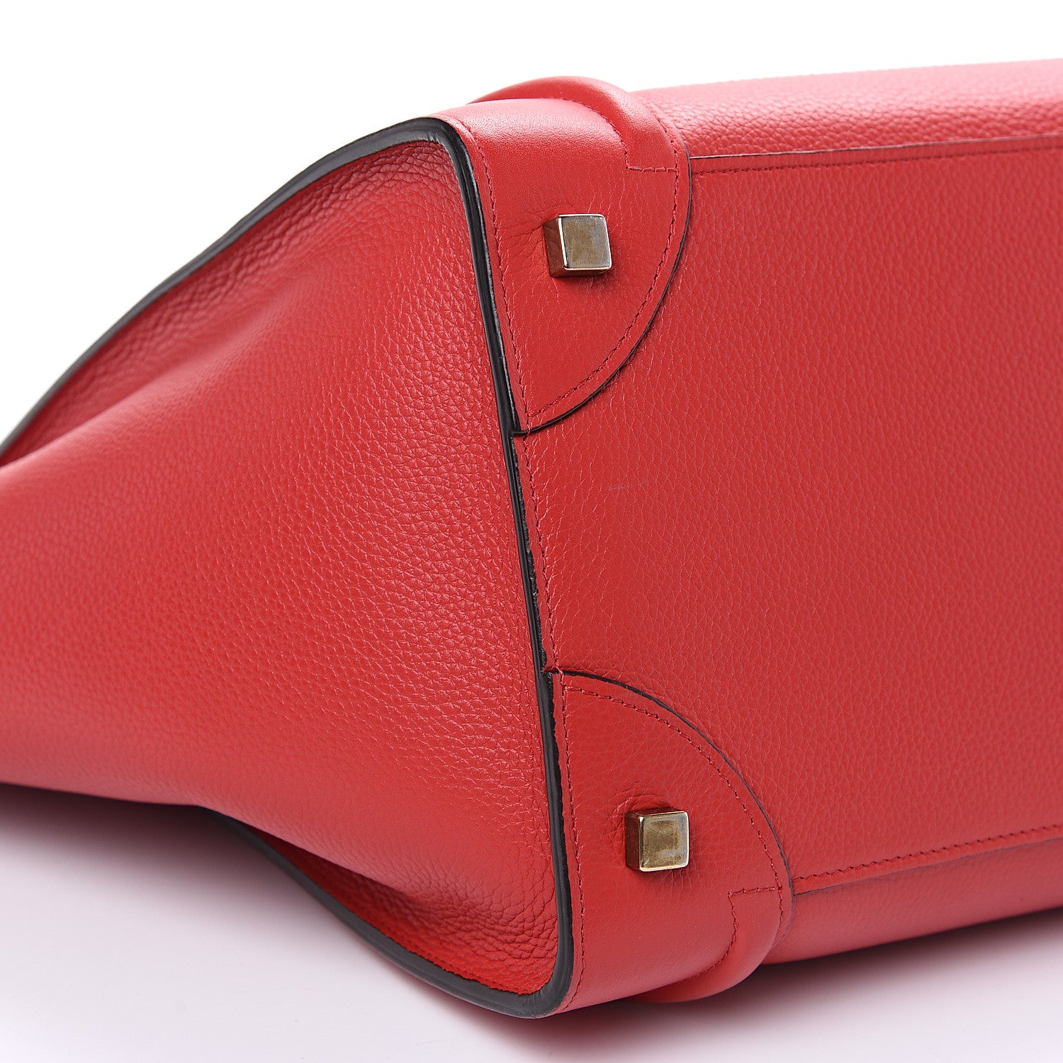 Celine Drummed Calfskin Mini Luggage Coquelicot 10 of 11