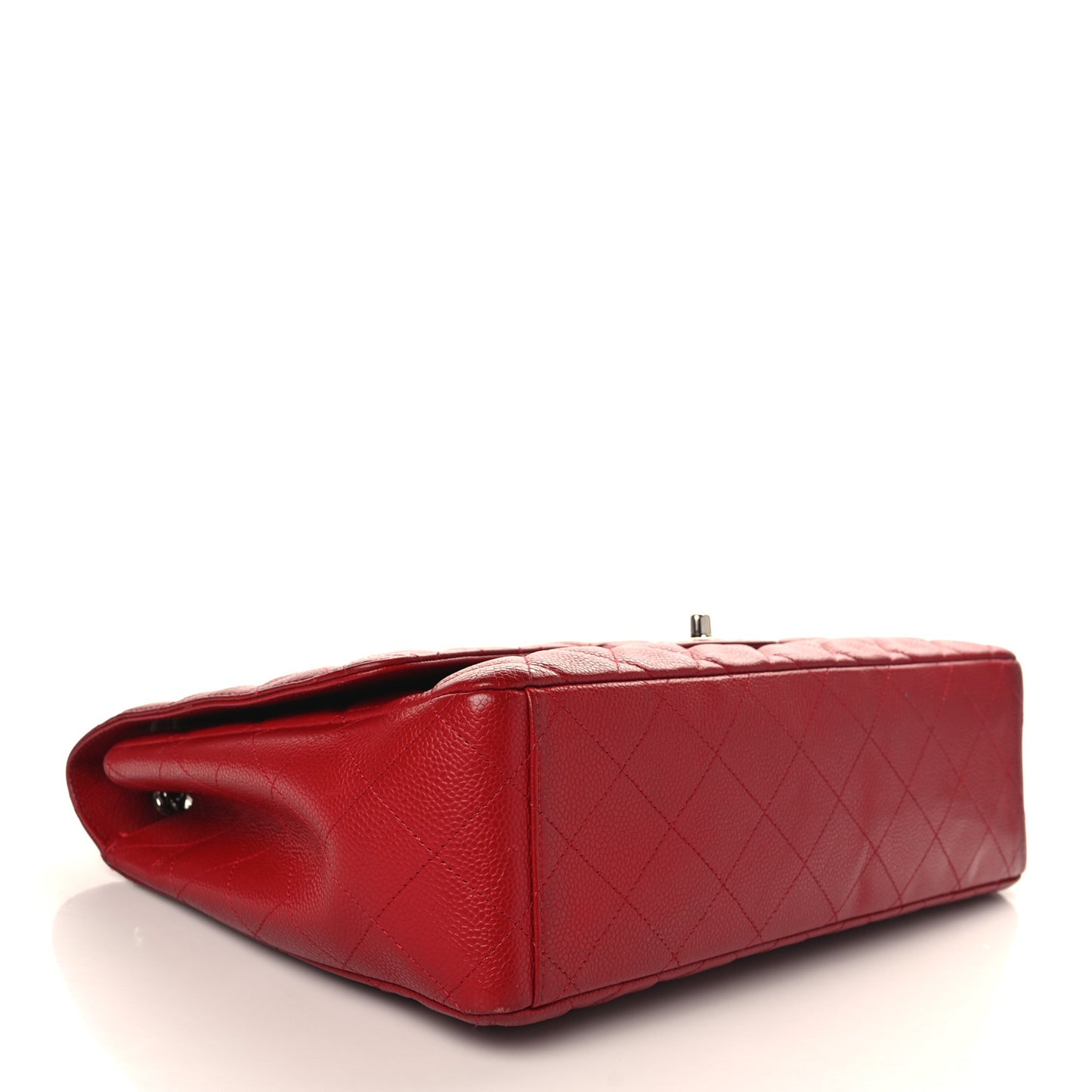Caviar Quilted Maxi Single Flap Red