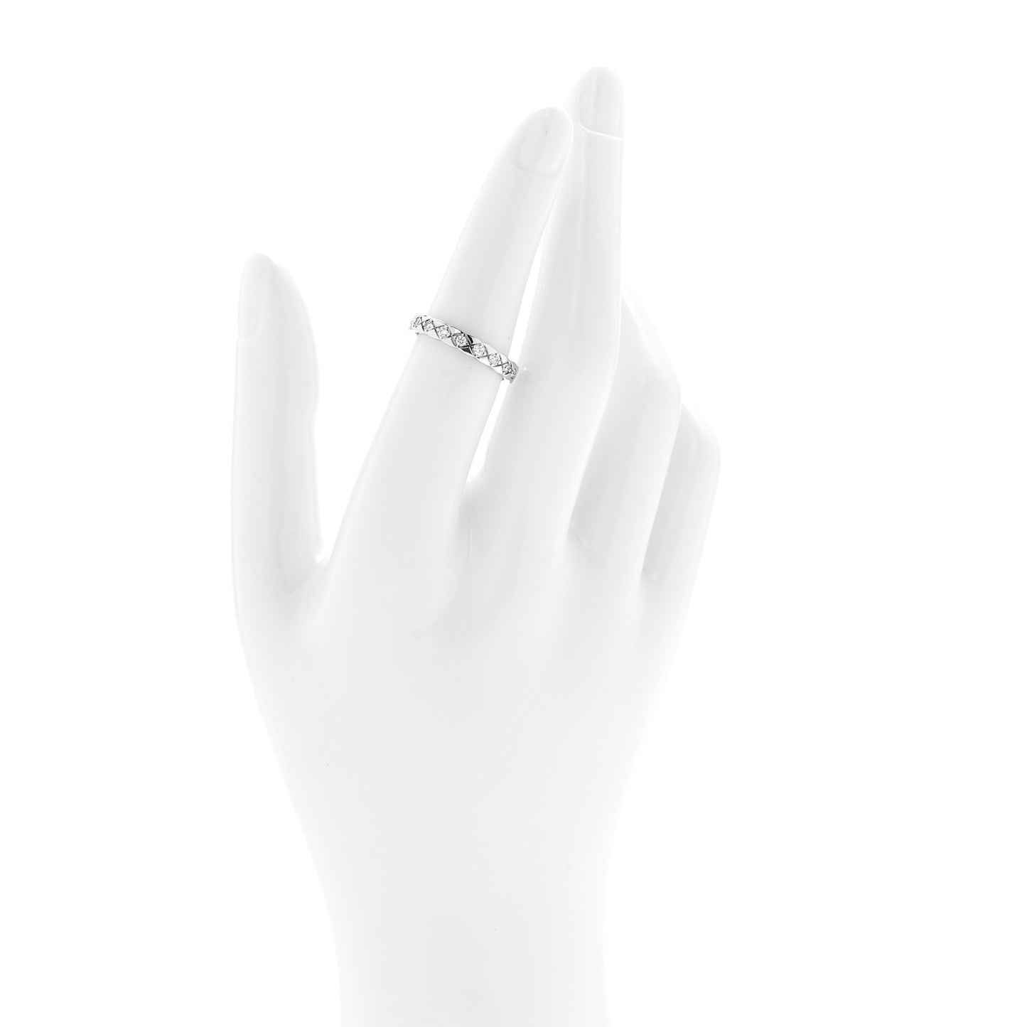 18K White Gold Diamond Mini Coco Crush Ring 52 6