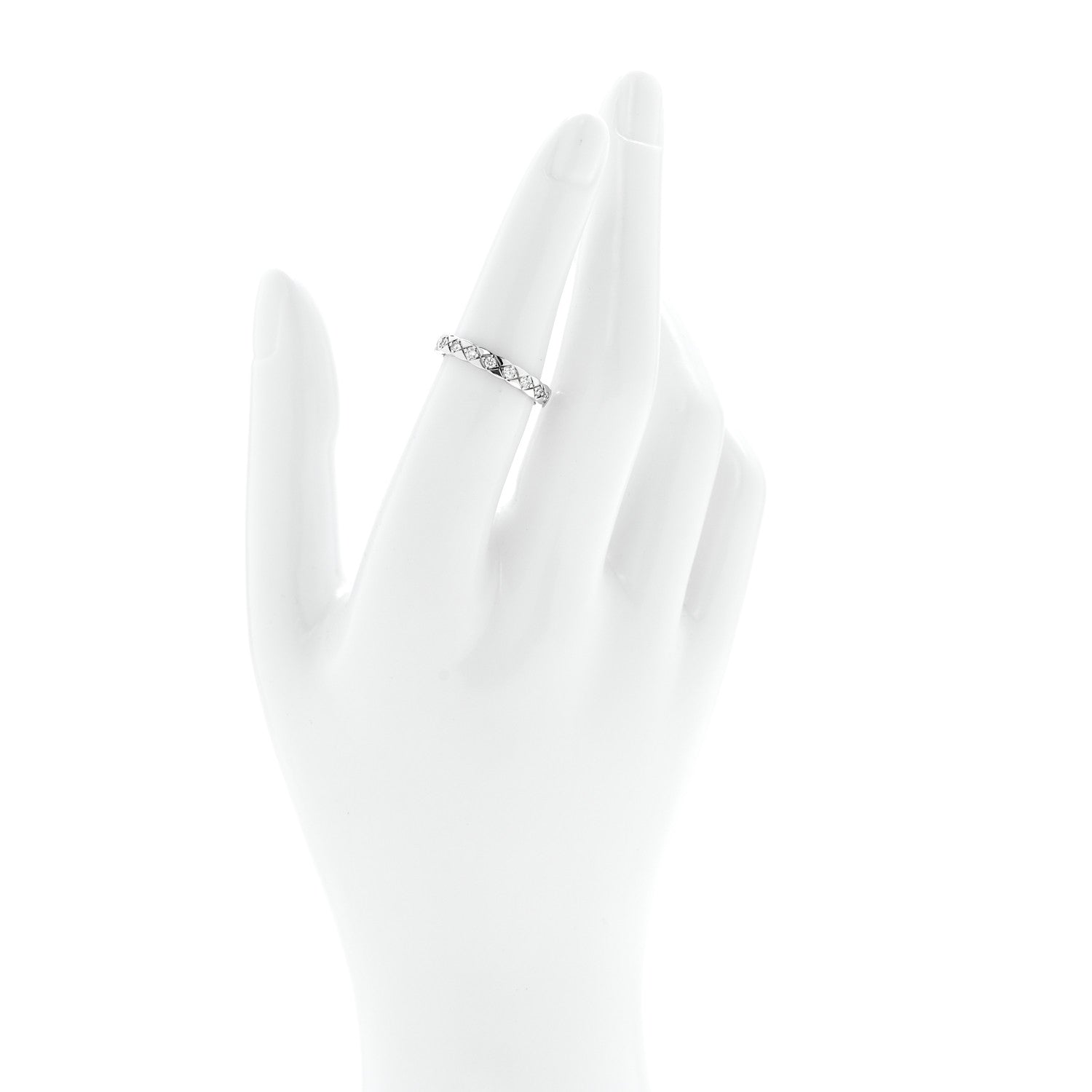 Chanel 18K White Gold Diamond Mini Coco Crush Ring 52 6 2 of 5