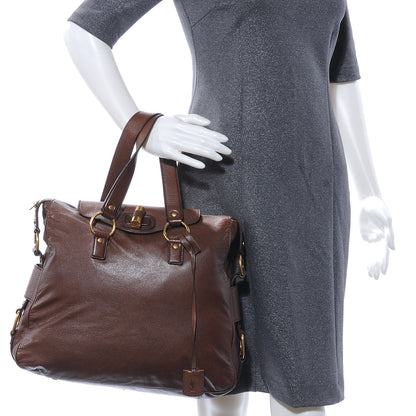 Saint Laurent Leather Rive Gauche Brown 2 of 9