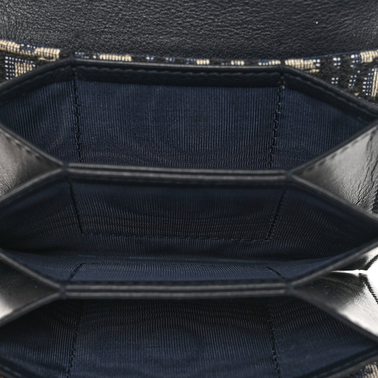 Oblique Saddle 5-Gusset Card Holder Blue