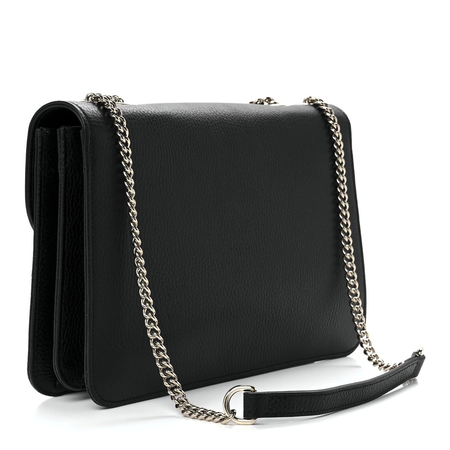 Dollar Calfskin Interlocking G Shoulder Bag Black
