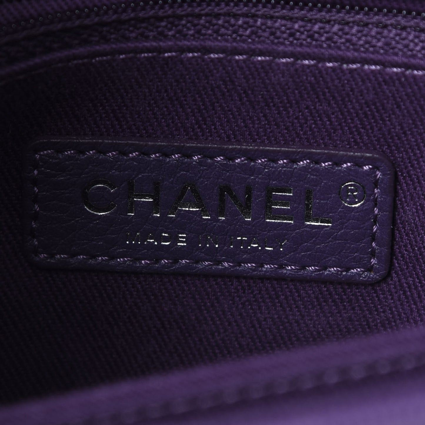 Caviar Chevron Quilted Mini Coco Handle Flap Purple