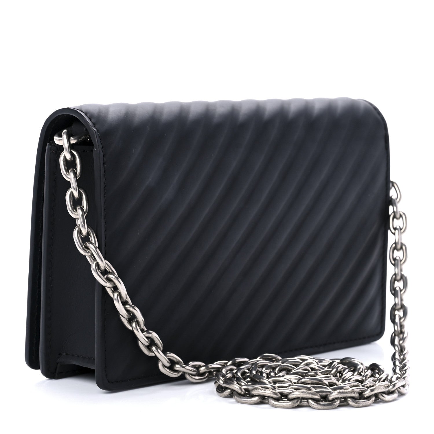 Off-White OFF WHITE Calfskin Diagonal Quilted Jitney 0.5 Crossbody Bag Black 2 of 8