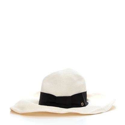 Gucci Straw Wide Brim Hat M Black Natural 3 of 7