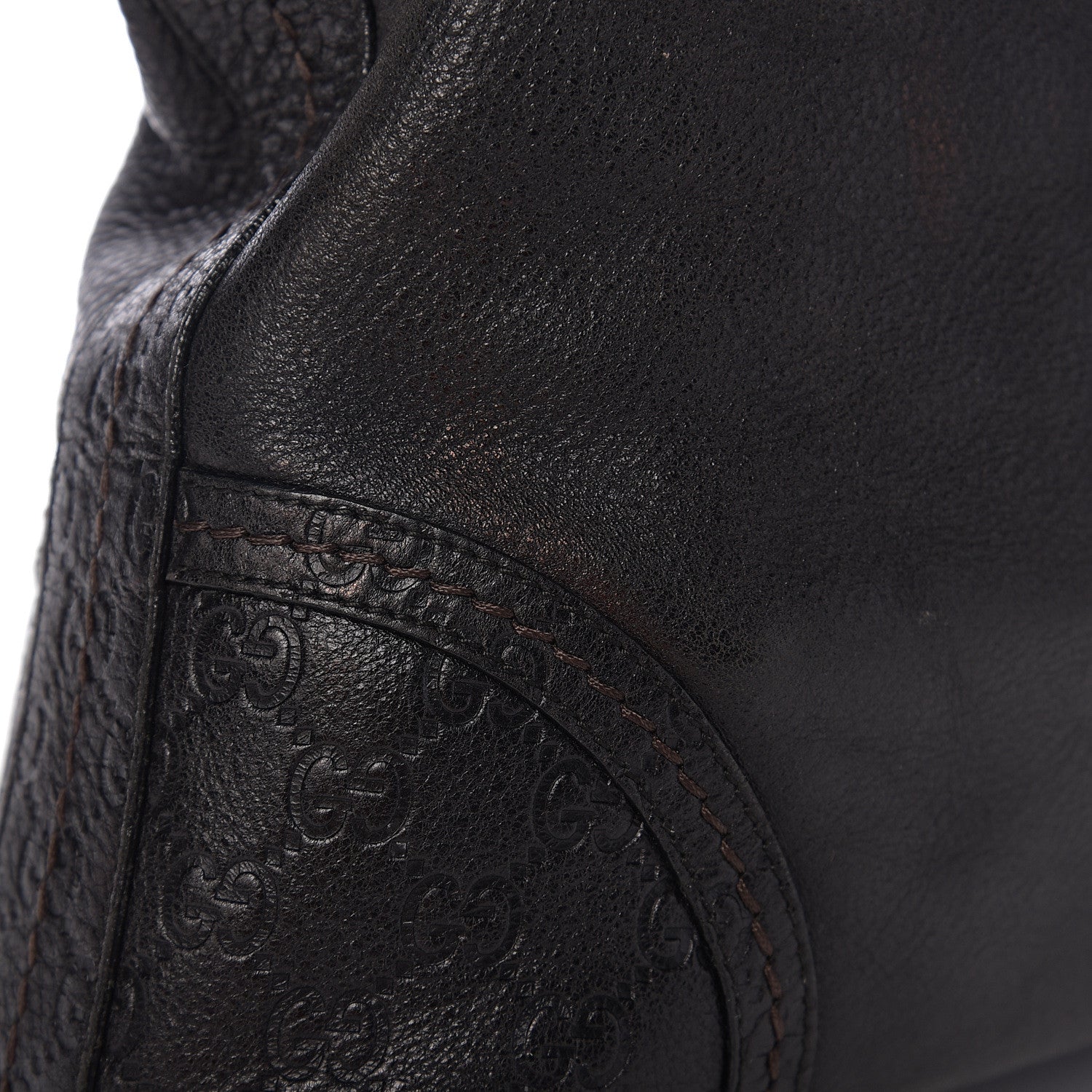 Gucci Pebbled Calfskin Guccissima Trim Medium Signoria Hobo Black 12 of 12