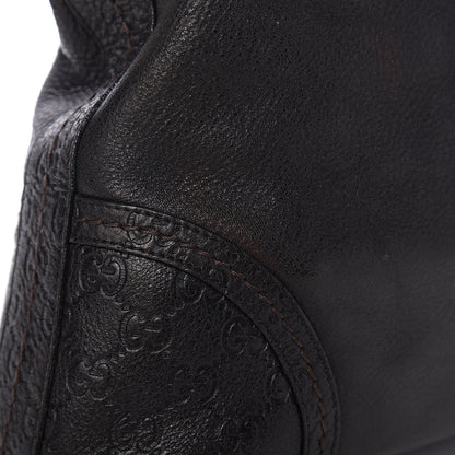 Gucci Pebbled Calfskin Guccissima Trim Medium Signoria Hobo Black 12 of 12