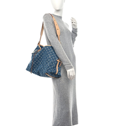Louis Vuitton Monogram Denim CarryAll MM Blue 2 of 12
