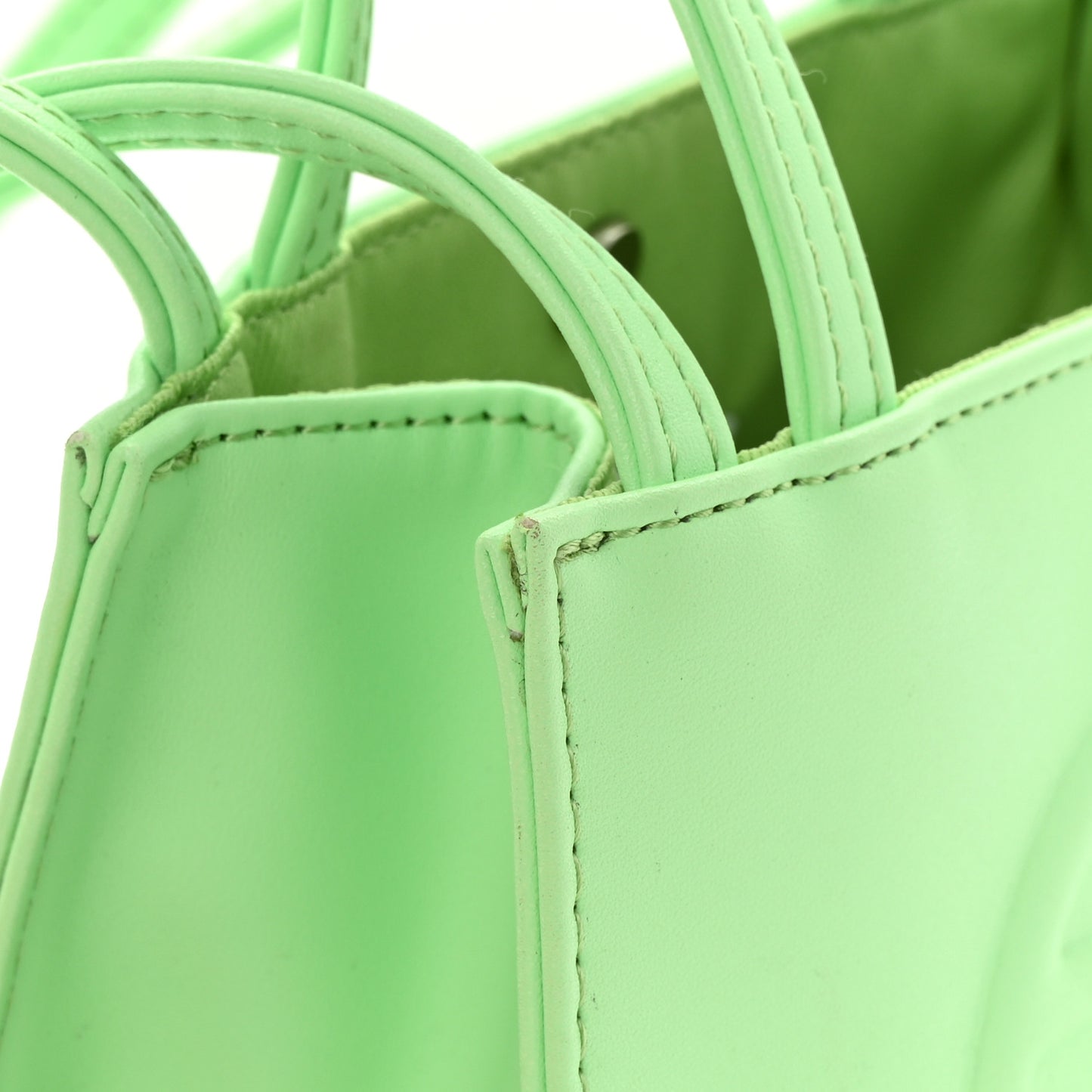 Vegan Leather Small Shopping Bag Double Mint