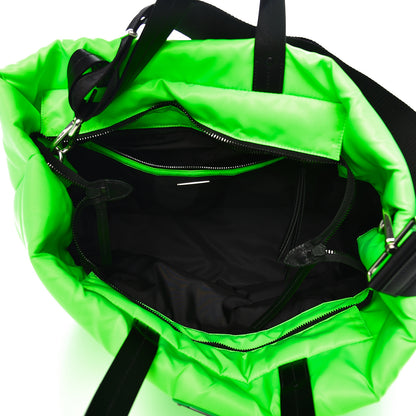 Prada Tessuto Nylon Soft Padded Medium Shopping Tote Verde Fluo 5 of 9