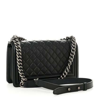 Chanel Calfskin Quilted Medium Boy Flap Black 3 of 12