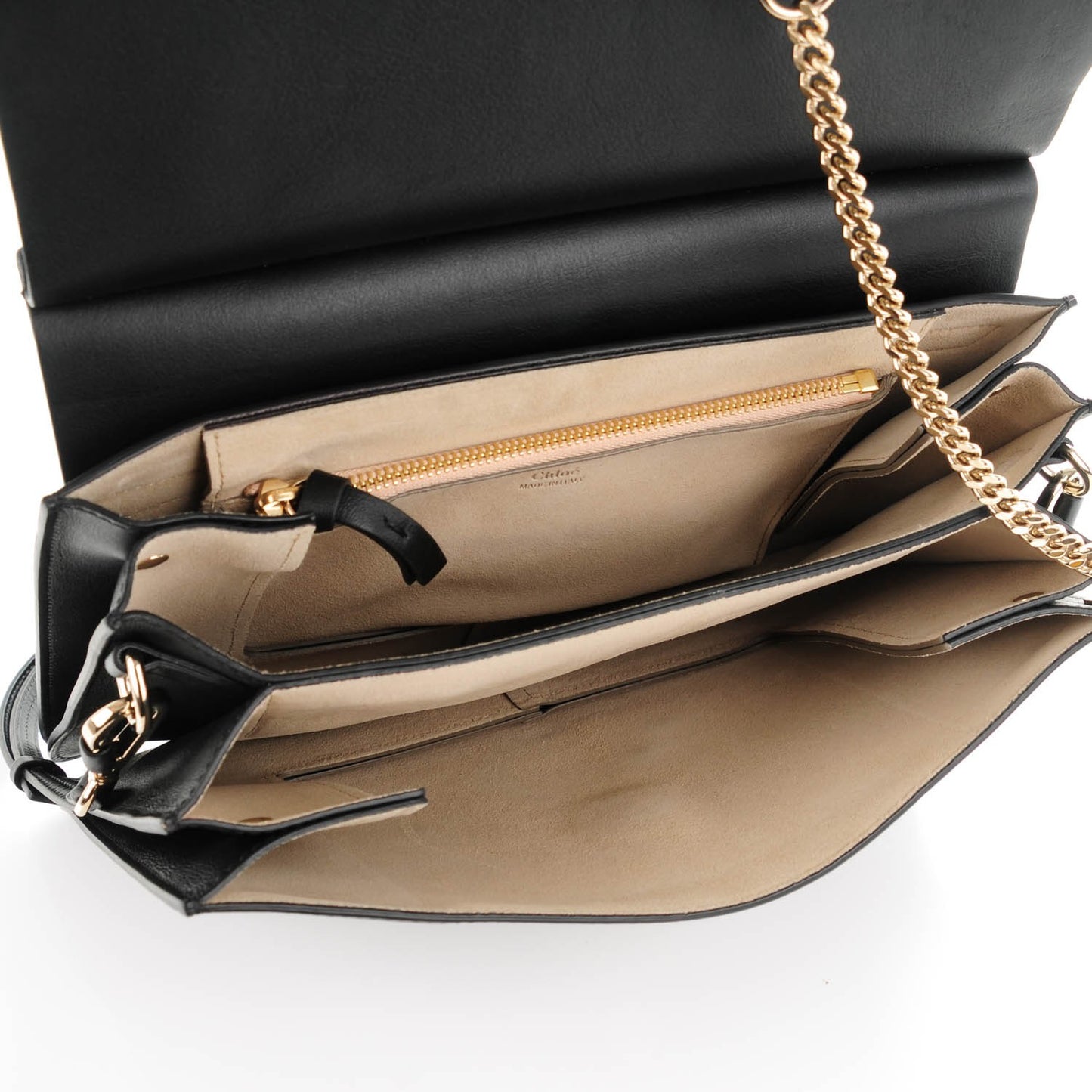 Suede Calfskin Medium Faye Shoulder Bag Black