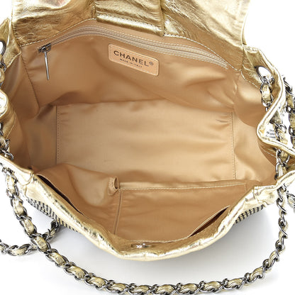 Chanel Metallic Lambskin Perforated Hollywood Accordion Flap Bag Gold 5 of 10