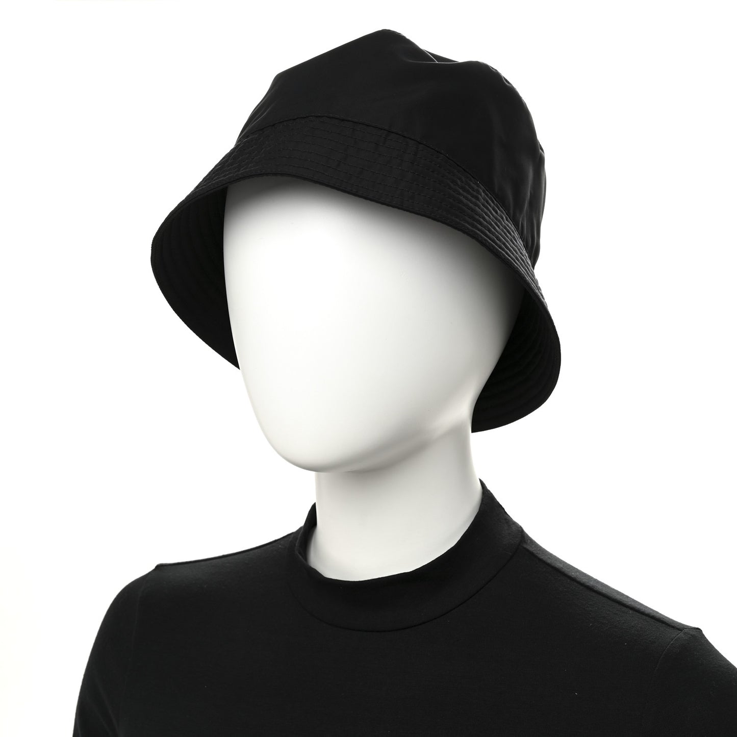 Re-Nylon Metal Triangle Logo Womens Bucket Hat L Black