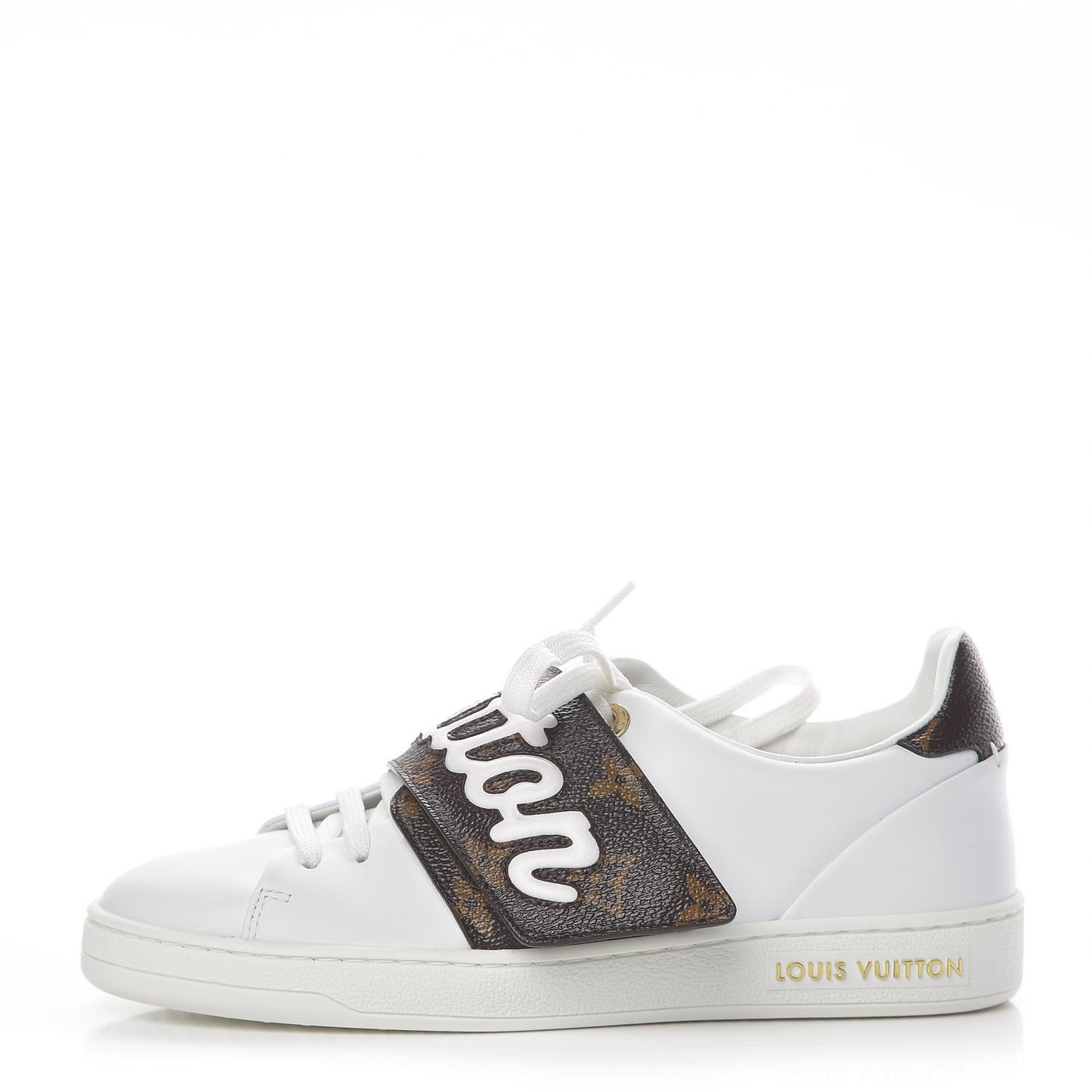 Calfskin Monogram Frontrow Sneakers 34 White