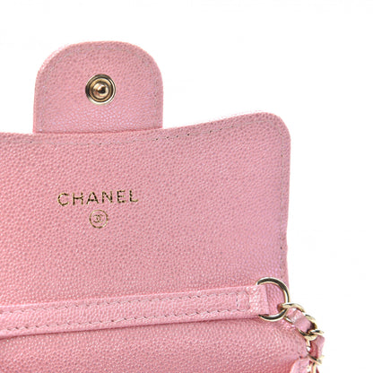 Chanel Iridescent Caviar Quilted Flap Card Holder On Chain Pink 6 of 10